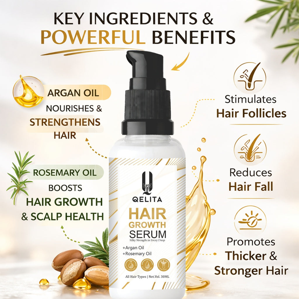 Hair Growth Serum | Rosemary & Argan Oil | Hair Fall Control | 30ml