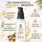 Hair Growth Serum | Rosemary & Argan Oil | Hair Fall Control | 30ml