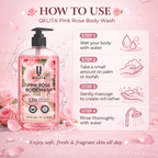 Pink Rose Body Wash 828ml | Rose Extract & Vitamin E Body Wash for Soft, Glowing Skin