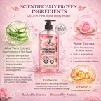Pink Rose Body Wash 828ml | Rose Extract & Vitamin E Body Wash for Soft, Glowing Skin