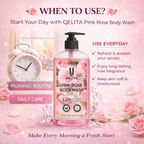 Pink Rose Body Wash 828ml | Rose Extract & Vitamin E Body Wash for Soft, Glowing Skin