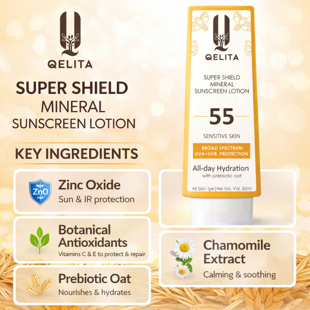 SPF 55 Mineral Sunscreen Lotion | Broad Spectrum UVA UVB Protection