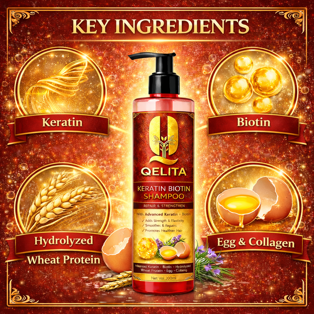 Keratin Biotin Shampoo 200ml | Repair & Strengthen Hair Formula