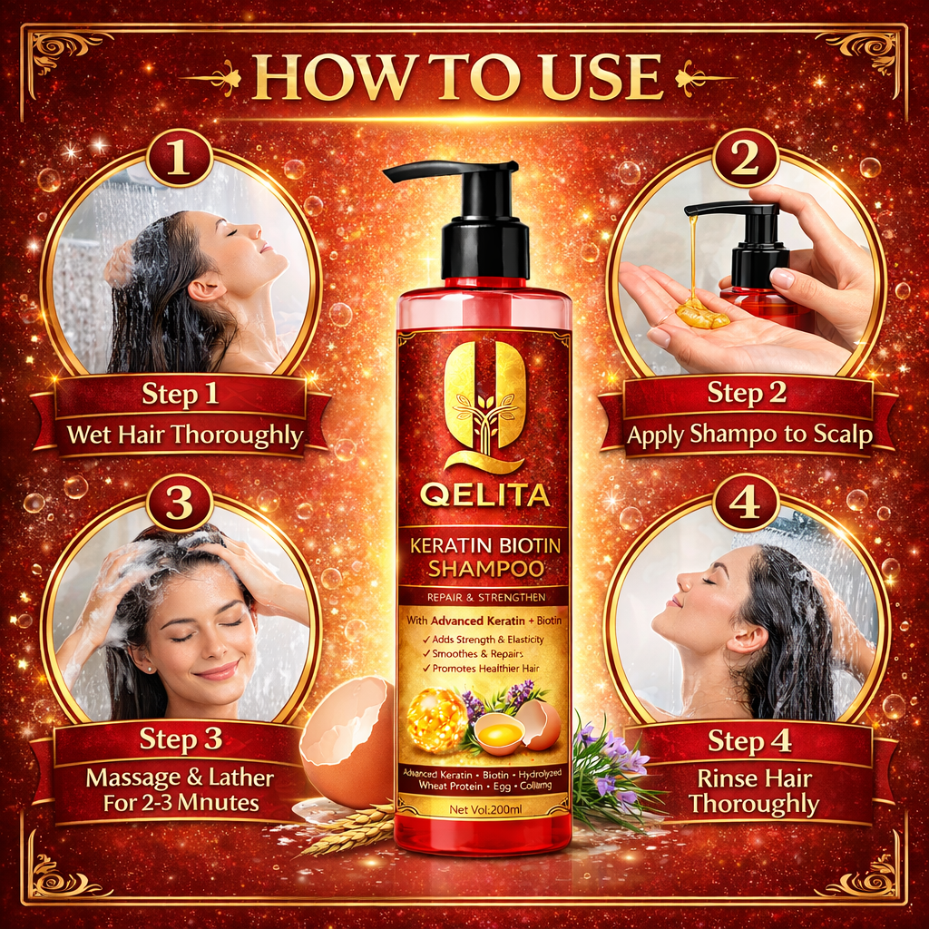 Keratin Biotin Shampoo 200ml | Repair & Strengthen Hair Formula