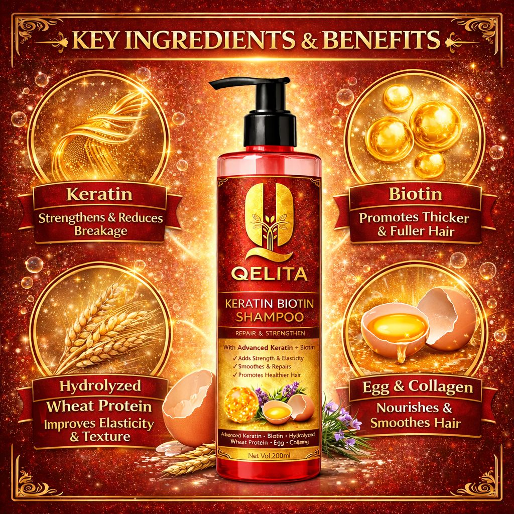 Keratin Biotin Shampoo 200ml | Repair & Strengthen Hair Formula