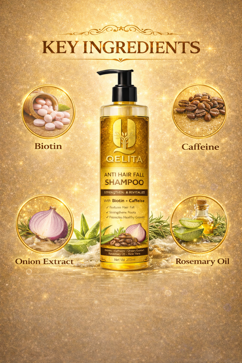 Anti Hair Fall Shampoo 200ml | Biotin & Caffeine Hair Strengthening Formula